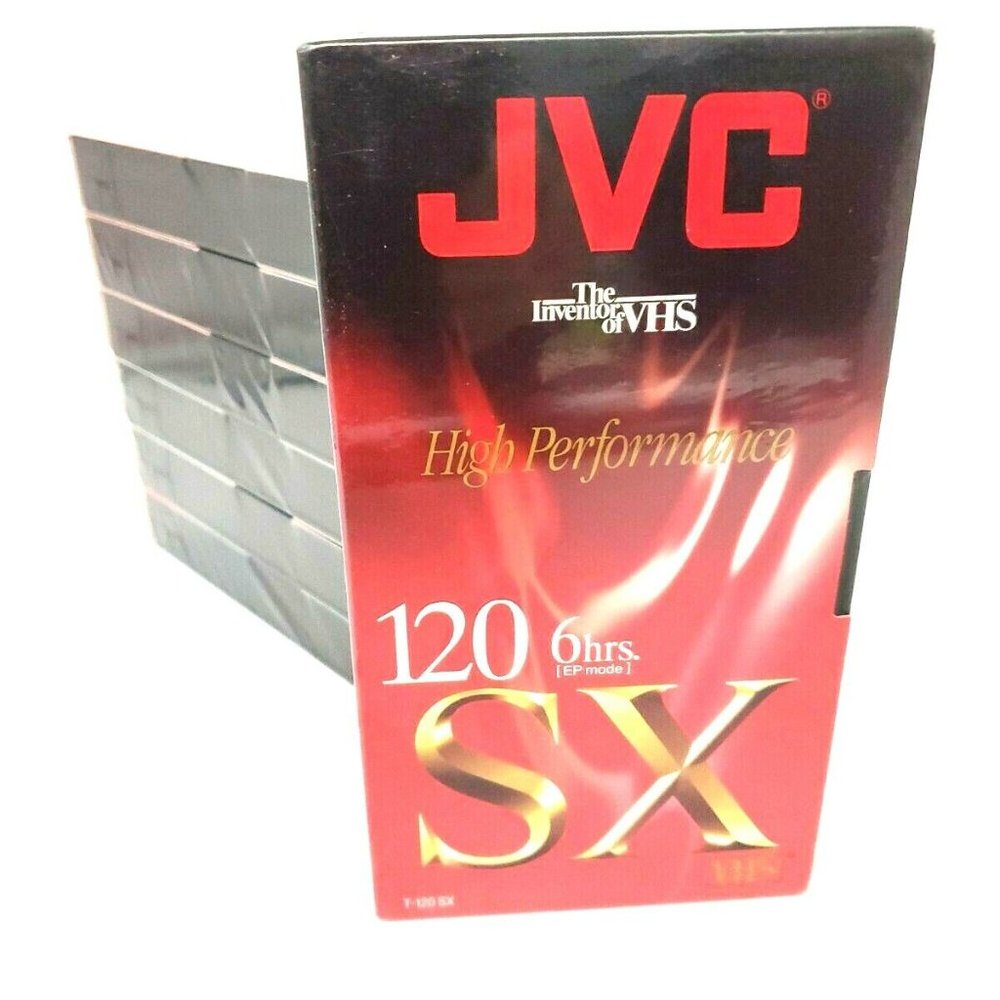 JVC VHS T-120 SX High Lot of 7 Performance 6HR Single Blank Video Tape SEALED